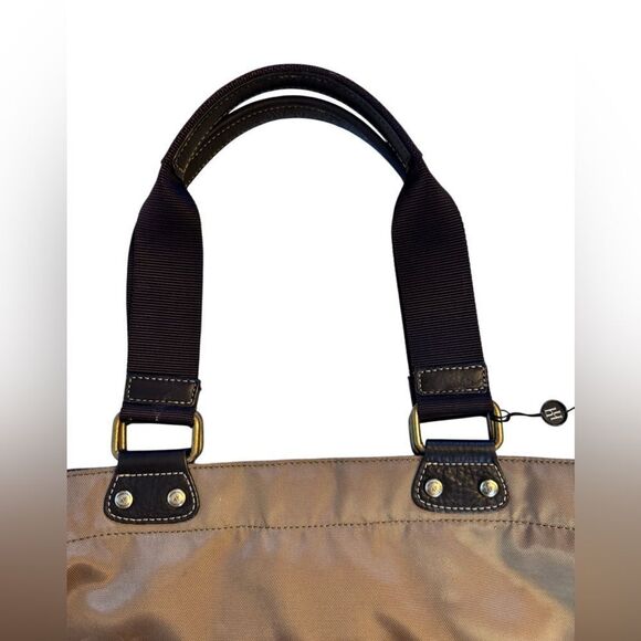 Hayden Harnett- Green Nylon & Leather Handle Flight Tote Bag Carry On Weekender - Picture 2 of 10